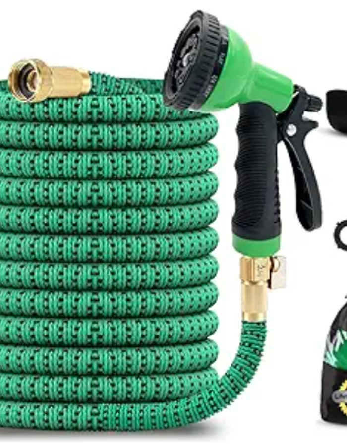 J&B XpandaHose 100ft Expandable Garden Hose with Holder